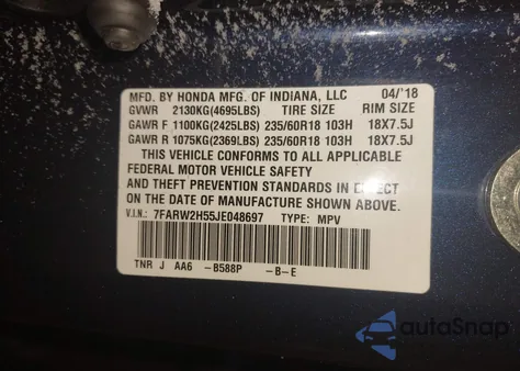 2018 Honda Cr-V Ex from USA, damaged, VIN 7FARW2H55JE048697